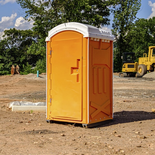 how often are the portable restrooms cleaned and serviced during a rental period in Bangor